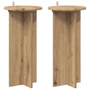 vidaXL Soporte de plantas 2 uds. Roble artisan 29,5 x 29,5 x 60 cm