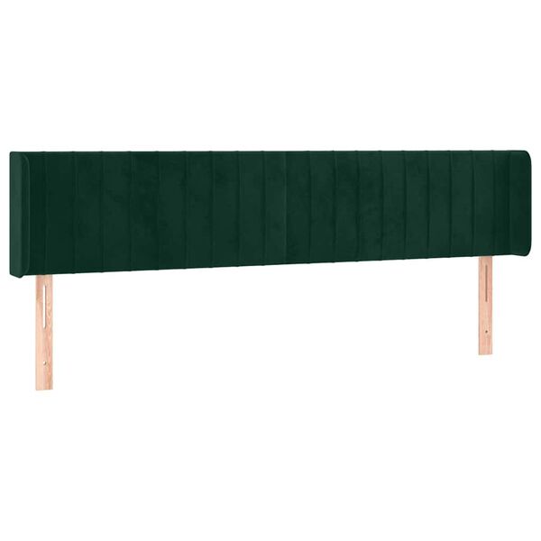 vidaXL Cabecero de terciopelo verde oscuro 163x16x78/88 cm