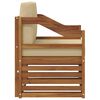 vidaXL Conjunto de sof&aacute;s de exterior con coj&iacute;n Natural 67 x 63 x 73 cm