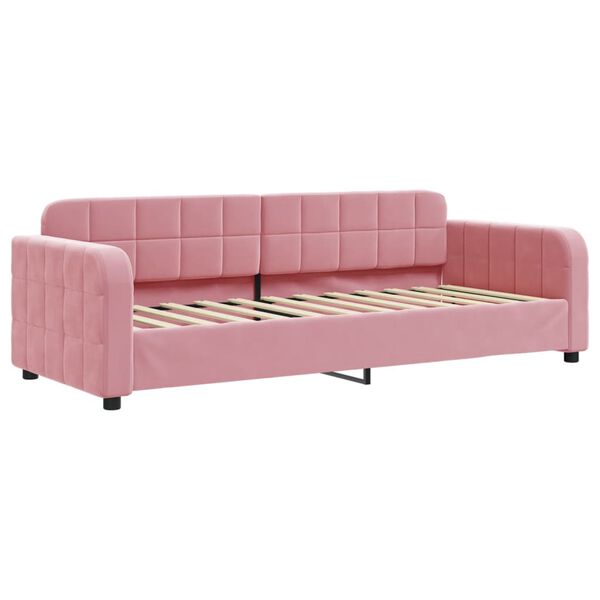 vidaXL Sofá cama con colchón terciopelo rosa 80x200 cm