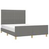 vidaXL Cama sin colch&oacute;n tela gris oscuro 140x190 cm