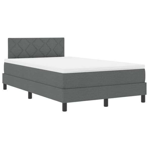 vidaXL Cama tipo Box Spring con colch&oacute;n Gris oscuro 120 x 190 cm tela
