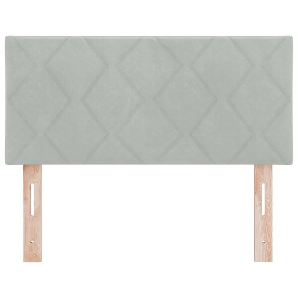 vidaXL Cabecero LED con cabecera Gris Claro 90 cm Cuero sintético