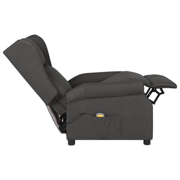 vidaXL Sill&oacute;n de masaje de tela gris oscuro