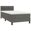vidaXL Cama box spring con colchón terciopelo gris oscuro 100x200 cm
