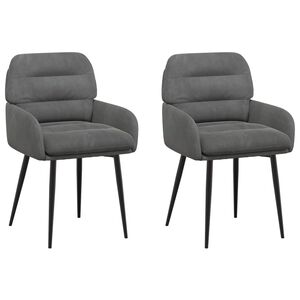 vidaXL Sillas de comedor 2 uds. Terciopelo Gris oscuro