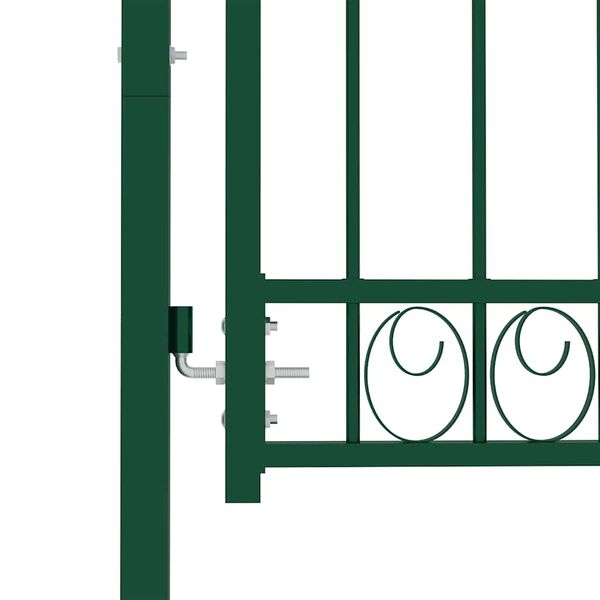 vidaXL Puerta de valla Emmen con arco superior de acero 100x98,5 cm verde