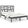 vidaXL Estructura de cama sin colch&oacute;n madera maciza gris 140x190 cm