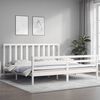vidaXL Estructura de cama sin colch&oacute;n madera maciza blanca 200x200 cm