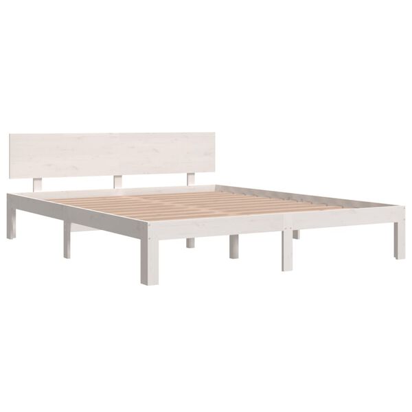 vidaXL Estructura de cama sin colchón madera de pino blanco 160x200 cm