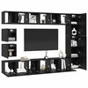 vidaXL Conjunto de mueble de TV Montaje en la pared 10 pcs Roble Negro