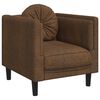 vidaXL Sill&oacute;n con coj&iacute;n de cuero sint&eacute;tico de ante marr&oacute;n