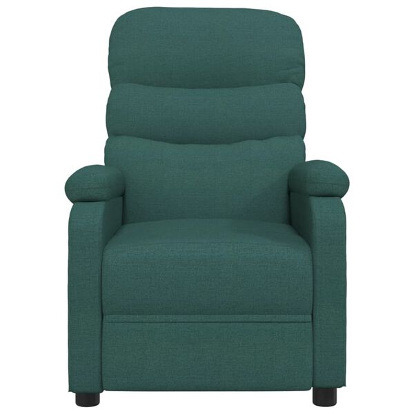 vidaXL Sill&oacute;n reclinable de tela verde oscuro