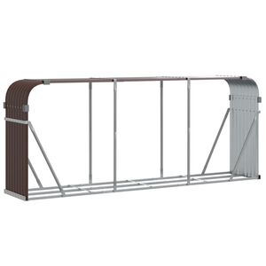 vidaXL Le&ntilde;ero de acero galvanizado marr&oacute;n 234x45x100 cm