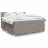 vidaXL Cama box spring con colch&oacute;n tela gris taupe 200x200 cm