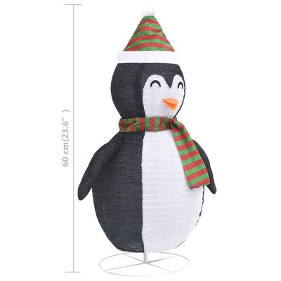 vidaXL Figura decorativa de pingüino navideña LED tela lujosa 60 cm