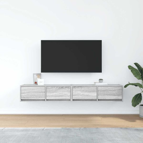 vidaXL Muebles de TV 2 uds madera ingeniería gris Sonoma 80x31x25,5 cm