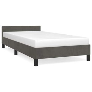 vidaXL Estructura de cama sin colch&oacute;n terciopelo gris oscuro 90x190 cm