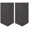 vidaXL Jardineras triangulares 2 uds acero negro 50x43x75 cm