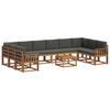 vidaXL Conjunto de sof&aacute;s de exterior 11 pcs Natural y Antracita