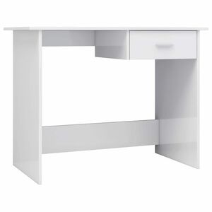 vidaXL Escritorio de aglomerado blanco brillante 100x50x76 cm