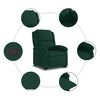 vidaXL Sill&oacute;n reclinable elevable terciopelo verde oscuro