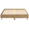 vidaXL Estructura de cama sin colch&oacute;n roble artesanal 135x190cm madera