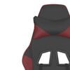 vidaXL Silla gaming con reposapi&eacute;s cuero sint&eacute;tico negro rojo tinto