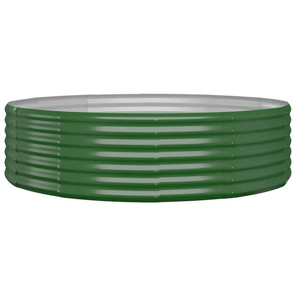 vidaXL Jardinera arriate acero galvanizado verde 140x140x36 cm