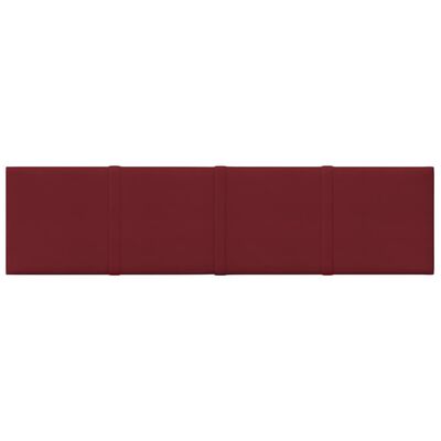 vidaXL Paneles de pared 12 uds tela rojo tinto 60x15 cm 1,08 m²