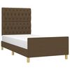 vidaXL Estructura de cama sin colch&oacute;n tela marr&oacute;n oscuro 90x190 cm