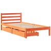 vidaXL Estructura de cama sin colch&oacute;n madera maciza marr&oacute;n 75x190 cm