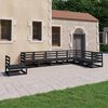 vidaXL Juego de muebles de jard&iacute;n 8 piezas negro madera maciza pino