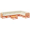 vidaXL Set de sof&aacute;s jard&iacute;n 8 pzas con cojines madera pino marr&oacute;n cera