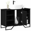 vidaXL Gabinete de Lavabo para Ba&ntilde;o Roble Negro 91 x 35 x 60 cm