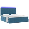 vidaXL Cama con almacenamiento y LED con LED Azul Oscuro 160 x 200 cm