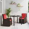 vidaXL Conjunto de Comedor de Jard&iacute;n 3 pcs Marr&oacute;n Polirat&aacute;n