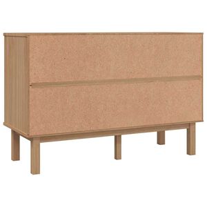 vidaXL Cajonera OTTA madera maciza pino marr&oacute;n y gris 111x43x73,5 cm