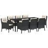vidaXL Conjunto de Comedor de Jard&iacute;n 9 pcs Negro rat&aacute;n sint&eacute;tico