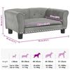 vidaXL Cama para perros de terciopelo gris claro 70x45x30 cm