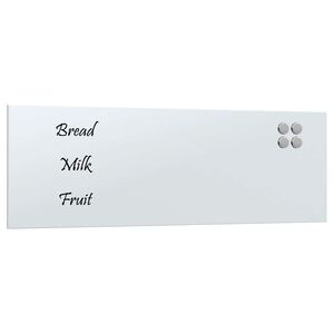 vidaXL Pizarra magn&eacute;tica de pared vidrio templado blanco 80x30 cm