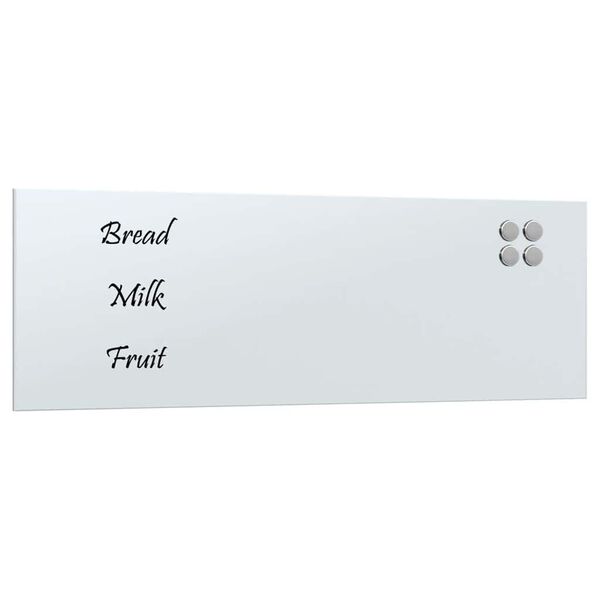 vidaXL Pizarra magn&eacute;tica de pared vidrio templado blanco 80x30 cm