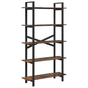 vidaXL Estante de libros 5 niveles 100 x 33,5 x 178 cm Roble ahumado
