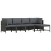vidaXL Set de muebles de jard&iacute;n 4 pzas y cojines rat&aacute;n sint&eacute;tico gris
