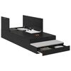vidaXL Cama con almacenamiento Roble Negro 75 cm Madera contrachapada