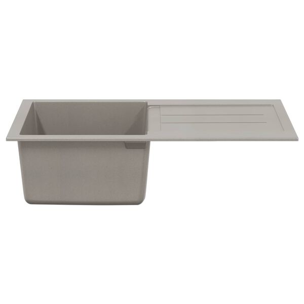 vidaXL Lavabo Gris 780 x 500 mm 80% Cuarzo y 20% Resina