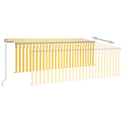 vidaXL Toldo manual retráctil con persiana y LED amarillo blanco 4x3 m