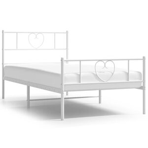 vidaXL Estructura cama sin colch&oacute;n con estribo metal blanco 100x190 cm