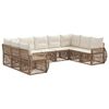 vidaXL Conjunto de sof&aacute;s de jard&iacute;n 9 uds. Beige y blanco crema
