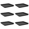 vidaXL Bandeja Cuadrada para Flores 6 uds. Negro 32 x 32 x 2,5 cm